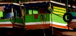Traditional long boats in Luang Prabang