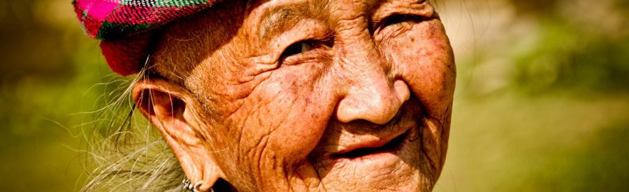 Old Hmong woman in a village close to Luang Prabang